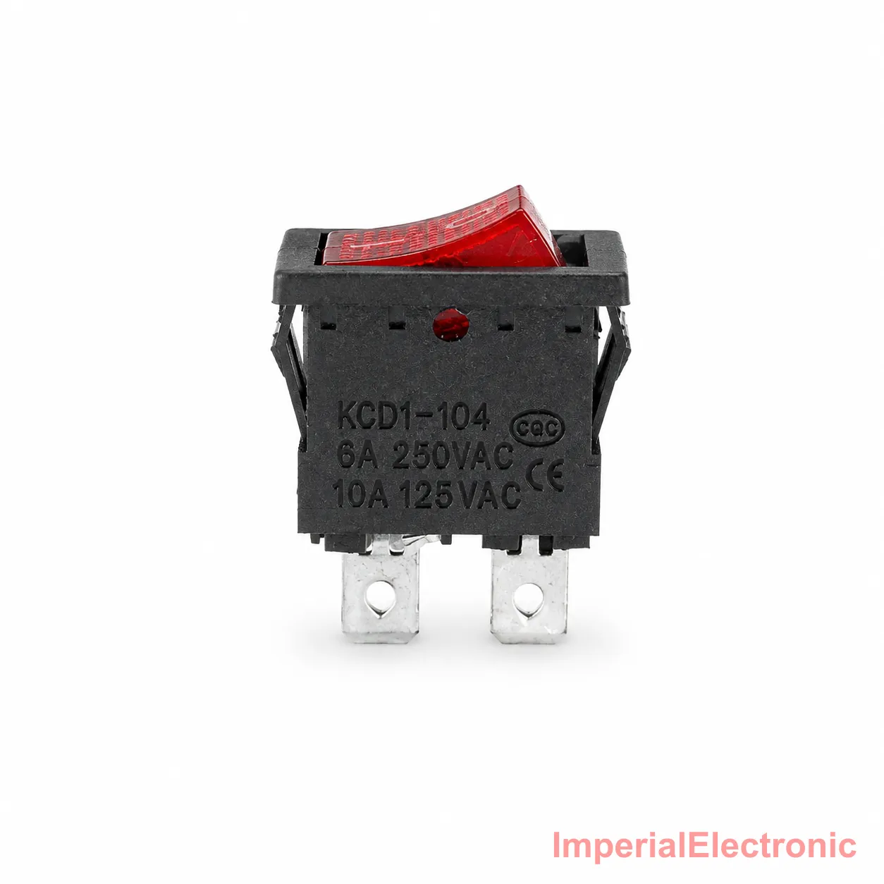 KCD-1-104 Kodu Rocker Switch 4-Pin Red Illuminated On/Off (DPDT) — Generic
