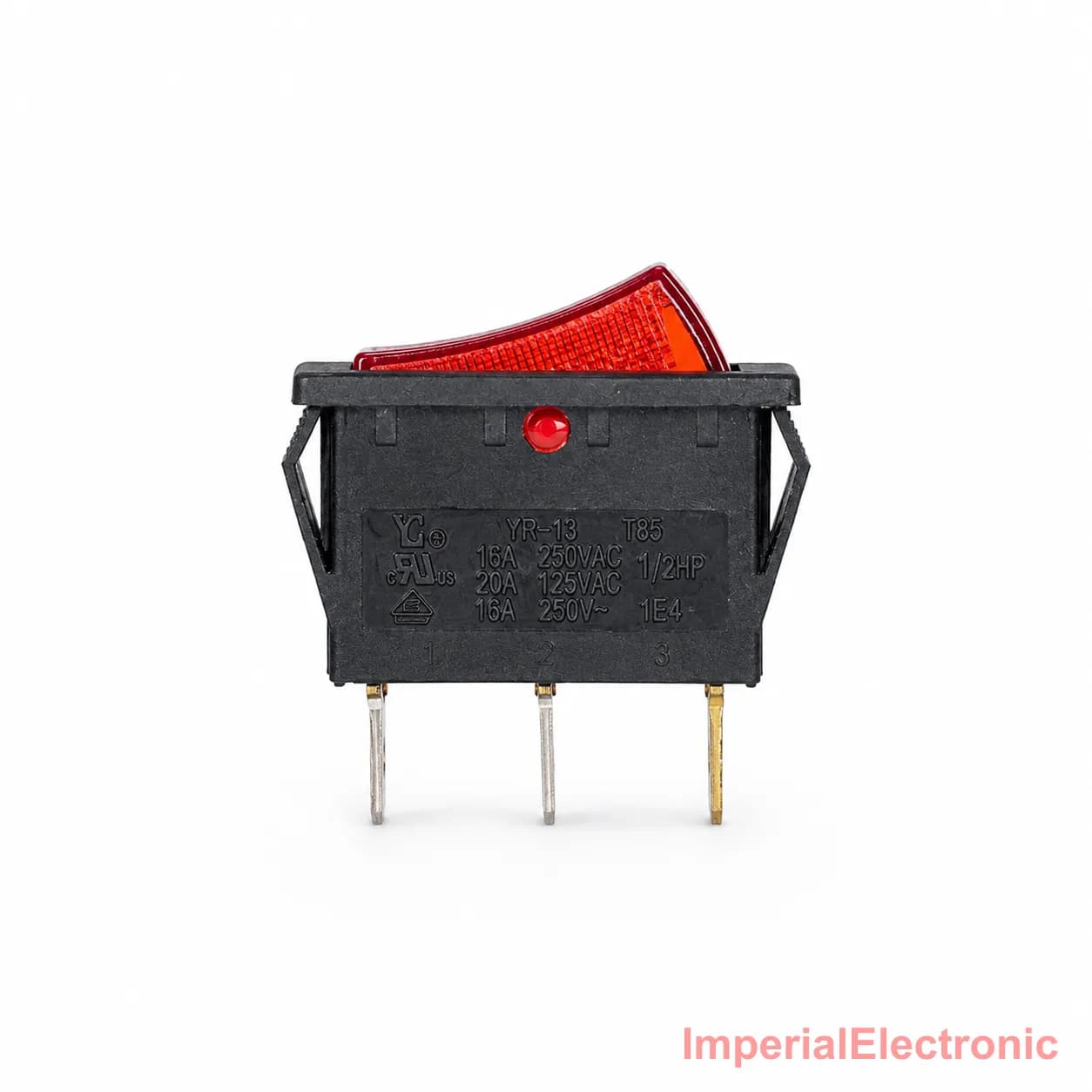 KCD-3N Red Illuminated Rocker Switch 3-Pin On/Off (YR-13) — YR