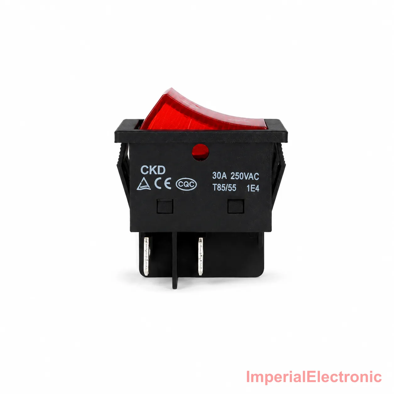 KCD-4 Rocker Switch 4-Pin On/Off Red Illuminated 30A (DPST) — Generic