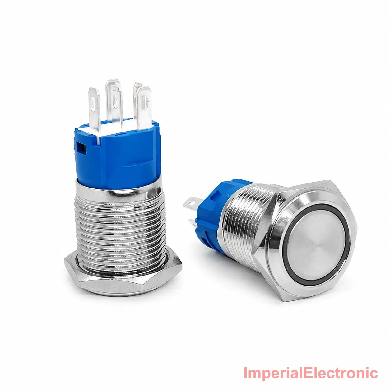 Metal Push Button Switch 16mm (5-Pin Momentary, Illuminated, Waterproof IP65) — Generic