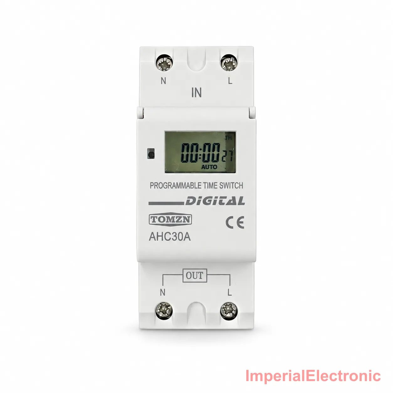 TOMZN AHC30A Weekly Programmable Digital Timer Switch (DIN Rail, 30A) — TOMZN